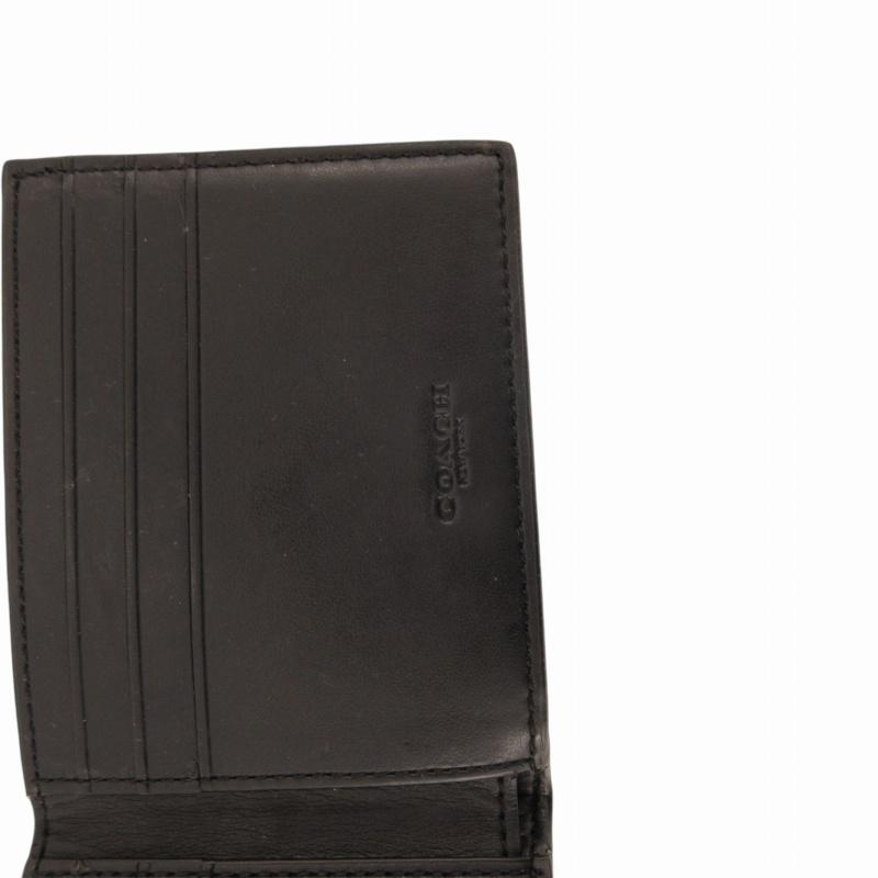 COACH（コーチ） 二つ折り財布 ウォレット レザー ドット柄 紺