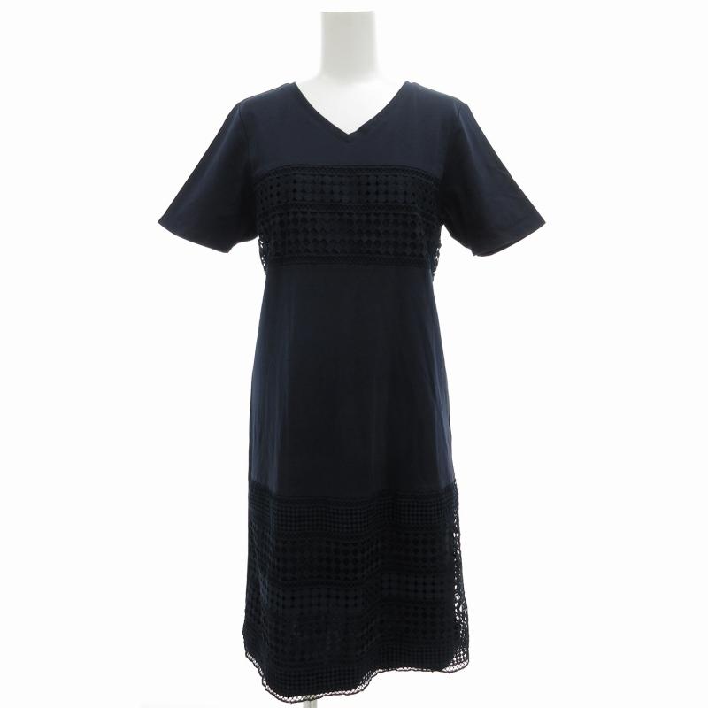 バーニーズニューヨーク BARNEYS NEW YORK ワンピース ひざ丈 半袖  