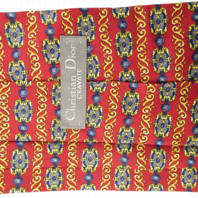Christian Dior シルクネクタイ ロゴグラム レッド Christian Dior Monsieur ネクタイ 絹 シルク 赤 レッド クリスチャン