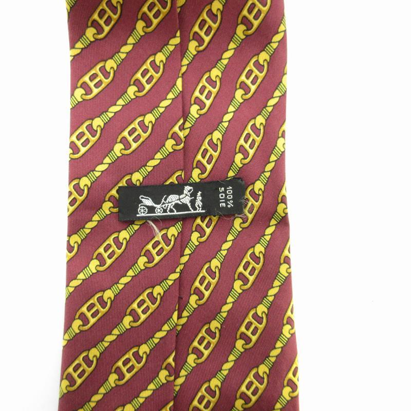 HERMES（エルメス） ネクタイ レギュラータイ シルク 総柄 チェーン柄