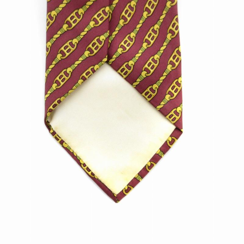 HERMES（エルメス） ネクタイ レギュラータイ シルク 総柄 チェーン柄