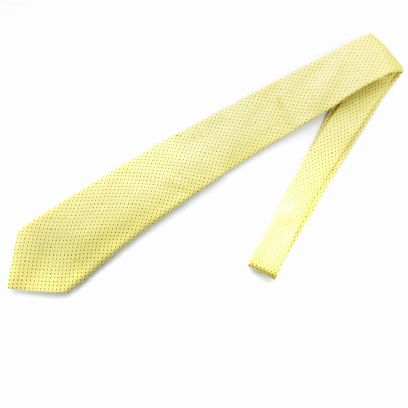 HERMES エルメス ネクタイ ドット柄 イエロー HERMES エルメス ネクタイ レギュラータイ 絹 シルク ドット柄