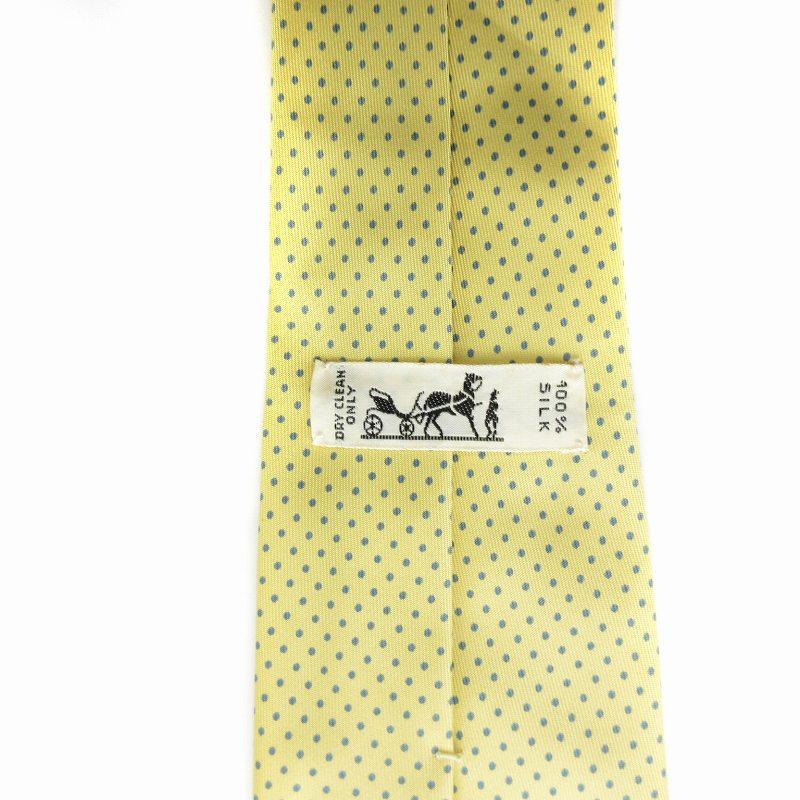 HERMES エルメス ネクタイ ドット柄 イエロー HERMES エルメス ネクタイ レギュラータイ 絹 シルク ドット柄