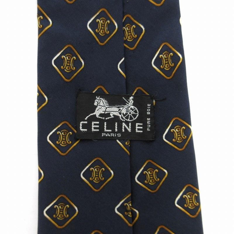 CELINE セリーヌ ネクタイ レギュラータイ 絹 シルク マカダム柄 CELINE セリーヌ ネクタイ レギュラータイ 絹 シルク マカダム柄