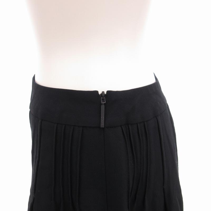 Rene ルネ 美品 フレアスカート ピンタック ひざ丈 サイドジップ 36 S 