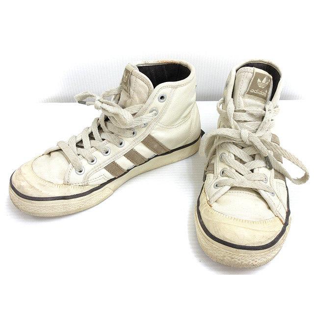 中古 アディダス Adidas Nizza レザー ハイカット スニーカー 24 0 アイボリー系 ベージュ系147 シューズ 靴 レディース ベクトル 古着 051 ブランド古着販売のベクトル 通販 Yahoo ショッピング