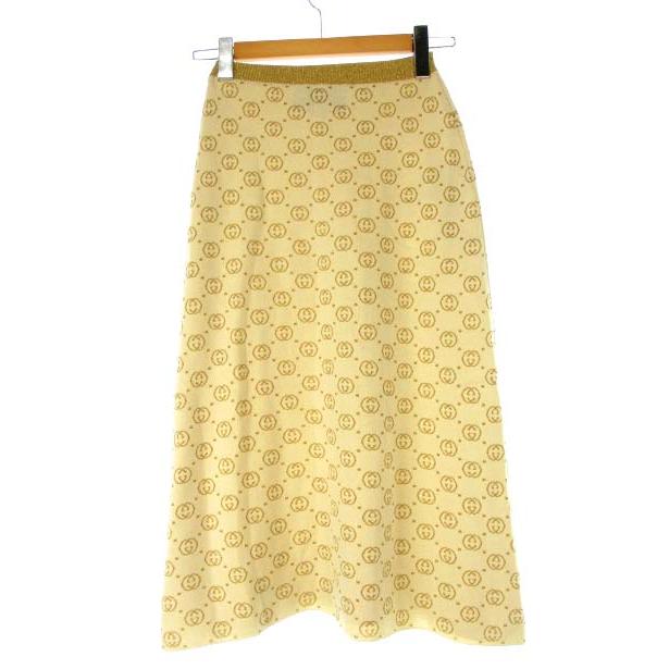グッチ GUCCI 20SS インターロッキングG ラメ ロゴ スカート 605923