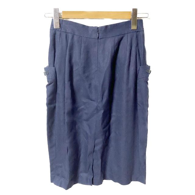 セリーヌ CELINE タイトスカート 42 ネイビー ボトムス レディース  