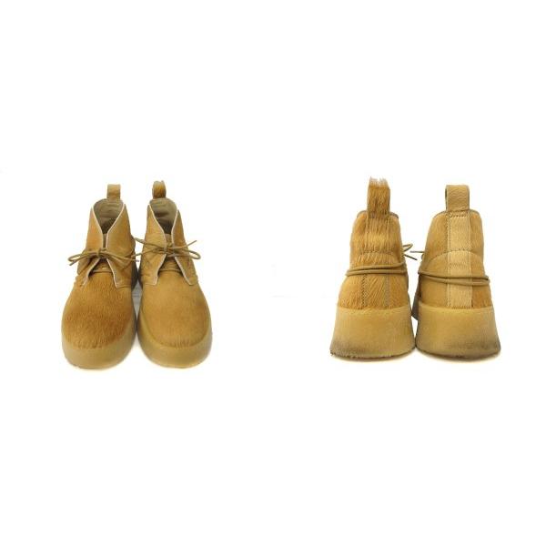 ザラ ZARA ×Clarks クラークス レザー ショートブーツ ハラコ 26cm 