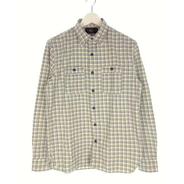 ダブルアールエル RRL チェック ワークシャツ チンスト マチ付き オフ  