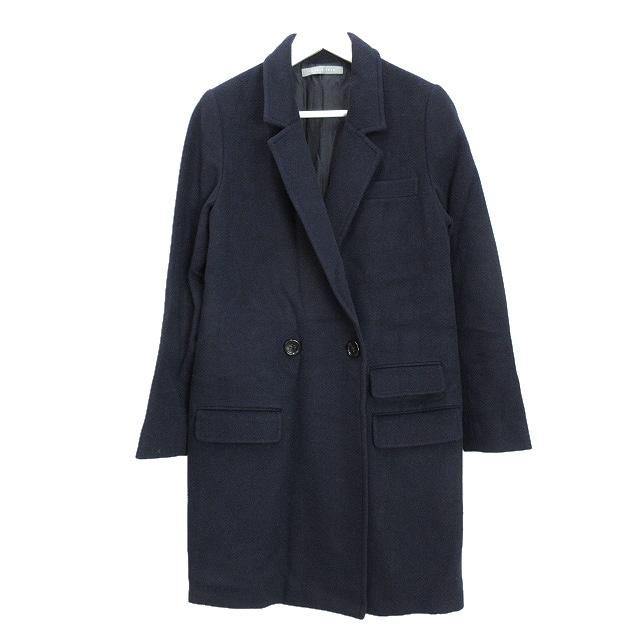 theory luxe カシミヤ100% チェスターコート ネイビー40 theory luxe カシミヤ100% チェスターコート ネイビー40