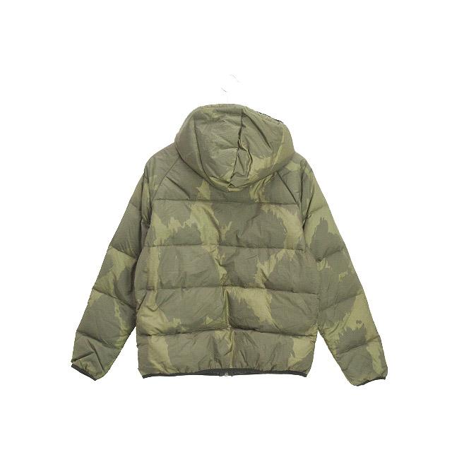 ディーゼル DIESEL ダウンジャケット S グリーン 迷彩 カモフラ ジップ 