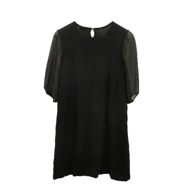 トゥービーシック TO BE CHIC チュニック ニット 半袖 切替 ネイビー