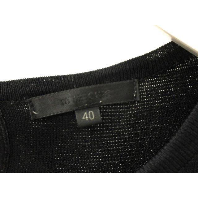 トゥービーシック TO BE CHIC チュニック ニット 半袖 切替 ネイビー