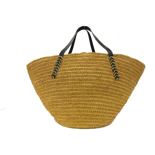 Sans Arcidet サンアルシデ トートバッグ Cuir&Raffia カゴバッグ  