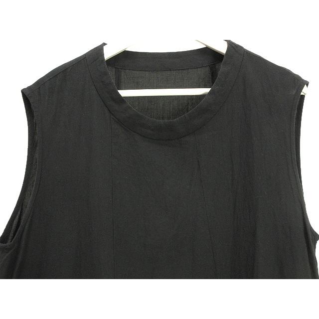 ジウ 慈雨 ロング ジレ チュニック ジャガード 変形 40 ブラック 黒