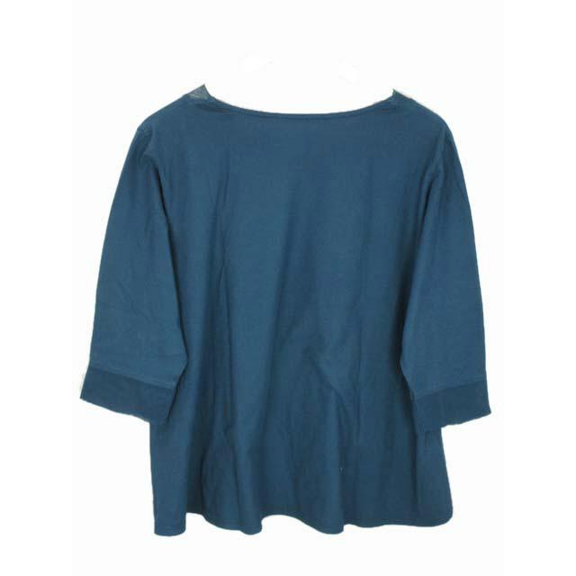 ジウ 慈雨 カットソー Tシャツ 半端袖 グリーン 緑 綿 コットン 40 L  