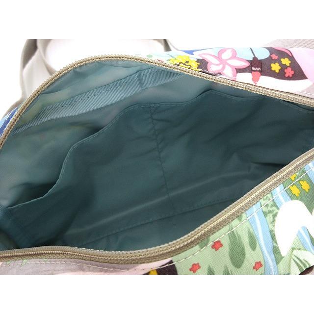 レスポートサック】 花柄 プリント ショルダーバッグ 総柄 青