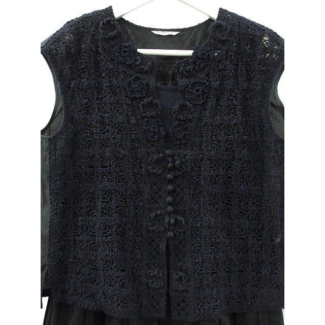 インゲボルグ INGEBORG クロシェ風モチーフ使い ワンピース レイヤード  