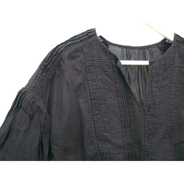 美品 センソユニコ andhue ローンレースブラウス ネイビー センソユニコ andhue ブラウス ローン レース 2024SS ネイビー 紺 38