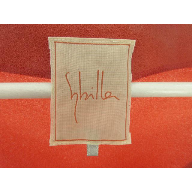 シビラ SYBILLA ブラウス 半端袖 朱色 レッド M トップス レディース 
