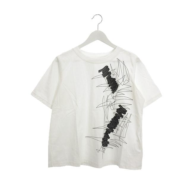 ジウ 慈雨 プルオーバー 刺繍 2024SS ホワイト 白 カットソー 半袖 T  