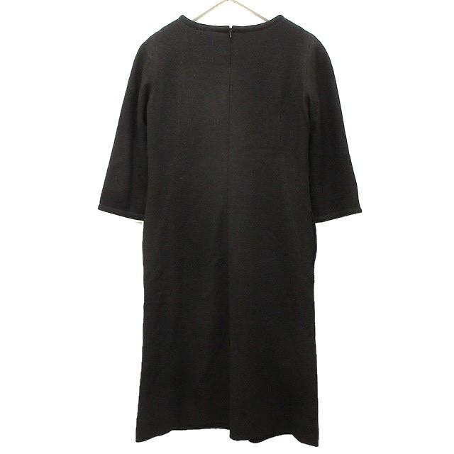 ジュンコシマダ 49AV. junko shimada ウール ワンピース 36 ブラック 