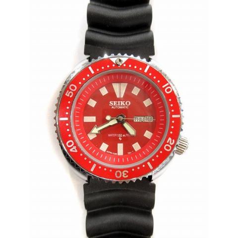 セイコー 自動巻き時計 赤色