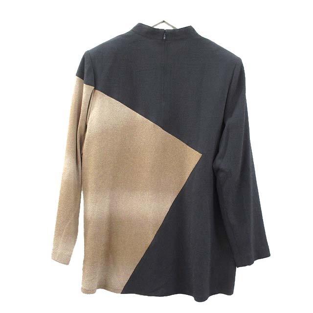 中古】詩仙堂 ちりめん 縮緬 ロング ジャケット コート 総柄