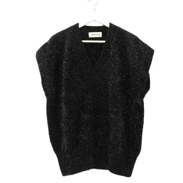 デパリエ DEPAREILLE ラメニットベスト LAME V NECK GILET 38