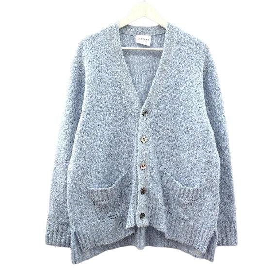 【中古】シシ sisii ダメージ ニット カーディガン DAMAGED CARDIGAN 1 ブルー CELESTE BLUE トップス 2023AW シシ sisii ダメージ ニット カーディガン DAMAGED CARDIGAN 1 ブルー