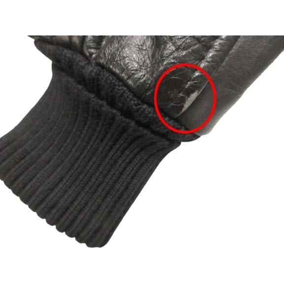 スクーカム SKOOKUM 袖レザー スタジャン USA製 ブラック レザー切替