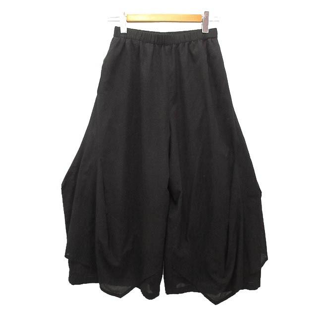 ジウ 慈雨 センソユニコ ワイド 変形 クロップド パンツ 40 ブラック 