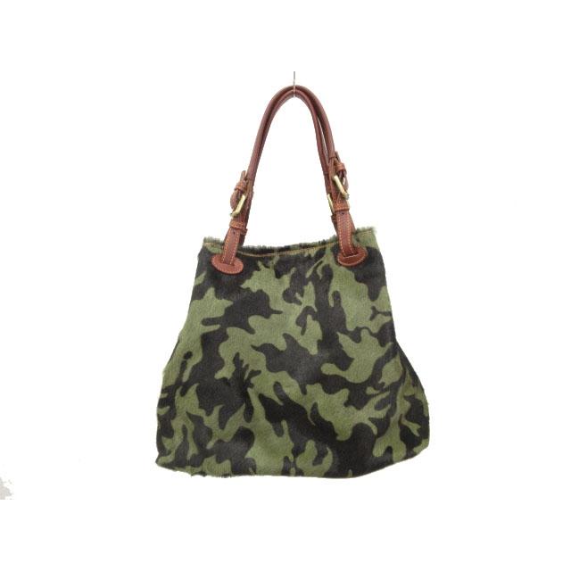 ロジエ ROSIER 2WAY ショルダーバッグ ハンドバッグ 迷彩 グリーン系 