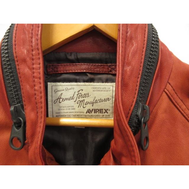 AVIREX（アヴィレックス） レザー ジャケット M-65タイプ L レッド系