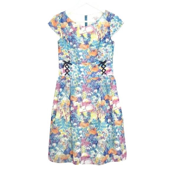 トッカ TOCCA FRAGRANT FLOWERS ワンピース レースアップ 00 ブルー系