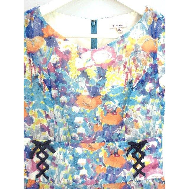 トッカ TOCCA FRAGRANT FLOWERS ワンピース レースアップ 00 ブルー系
