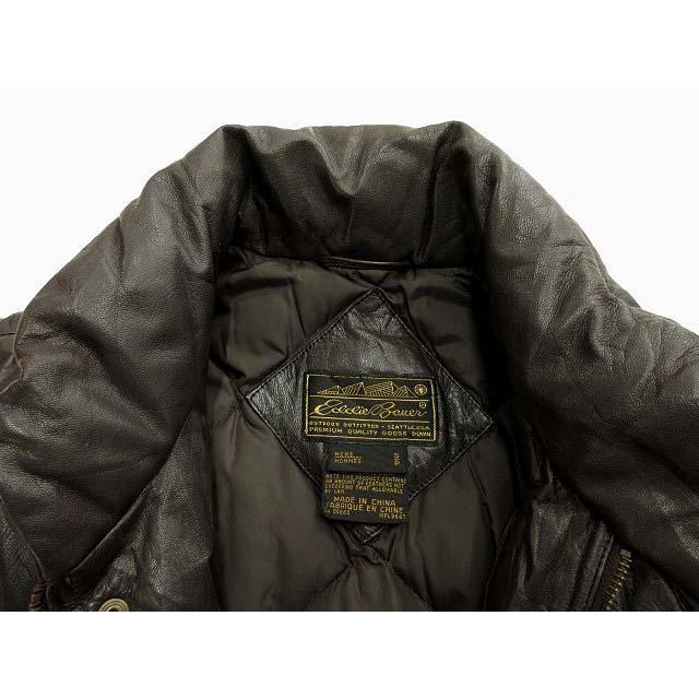 エディーバウアー EDDIE BAUER 80s 黒タグ オールレザー グースダウン