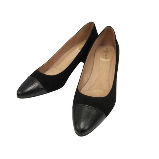 美品COLE HAAN 黒 スタッズ ポインテッドトゥ パンプス ヒール約5cm 美品COLE HAAN 黒 スタッズ ポインテッドトゥ パンプス ヒール約5cm