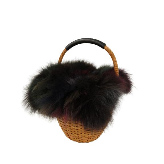 ヴィオラドーロ VIOLA d'ORO フォックスファーカゴバッグ 籠