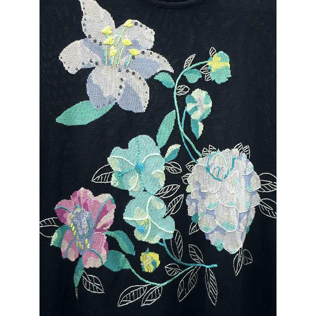 LEONARD レオナール ニット トップス ジャガード フラワー 40