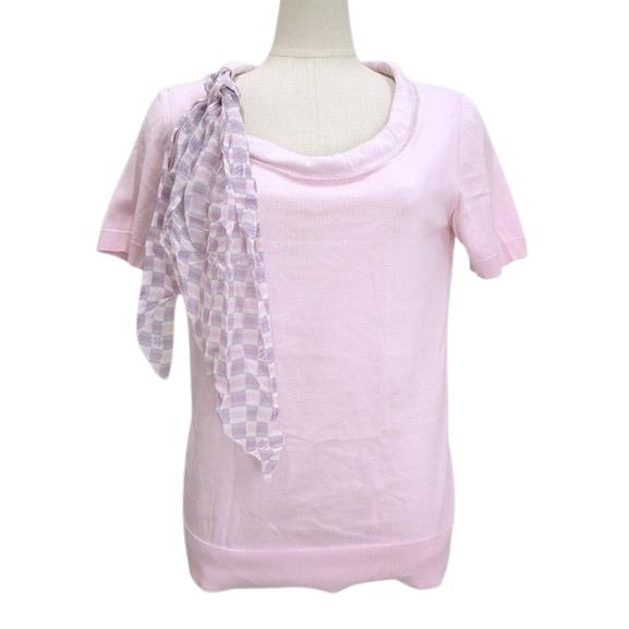 LOUIS VUITTON ルイヴィトン ダミエ スカーフ付き ニット カットソー S  