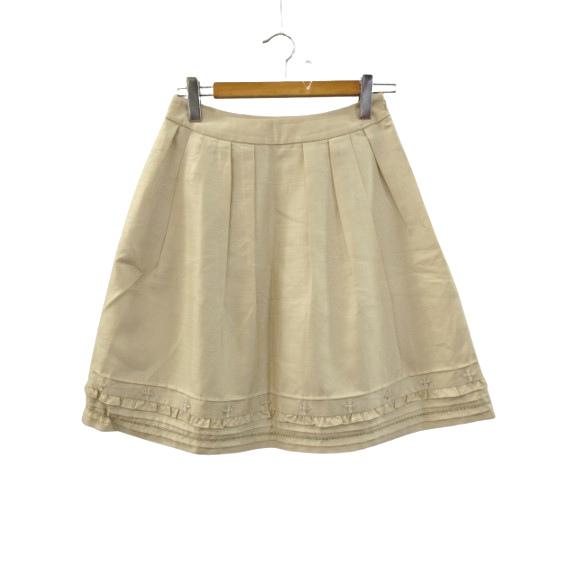 トゥービーシック TO BE CHIC フレアスカート 膝丈 フリル アイボリー  