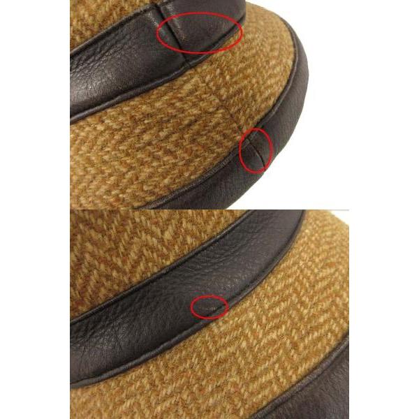 HERMES（エルメス） バケットハット ウール カシミヤ混 レザートリム 