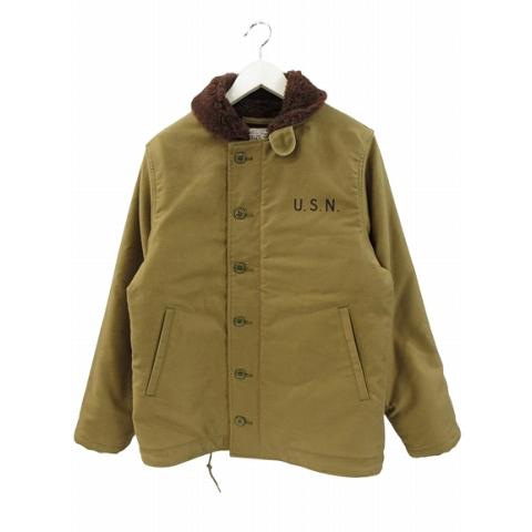 【中古】ヒューストン HOUSTON N-1 デッキジャケット 51131 ALPACA N-1 DECK JACKET U.S.N ステンシル オリーブ 38 メンズ ヒューストン HOUSTON N-1 デッキジャケット 51131 ALPACA DECK JACKET