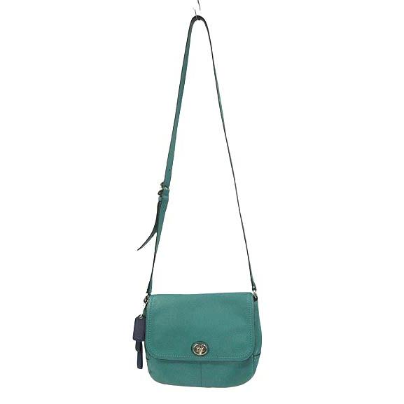 COACH（コーチ） レザーショルダーバッグ F23663 グリーン系 本革 斜め