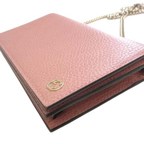 GUCCI（グッチ） インターロッキングG チェーンウォレット ピンク系