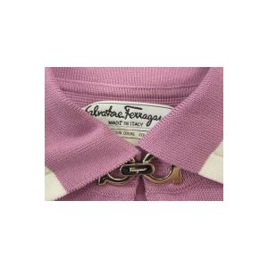 【Ferragamo】  ロゴボタン  バイカラー半袖ニットカーディガン FERRAGAMO（フェラガモ） サルヴァトーレフェラガモ Salvatore