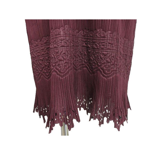 isseymiyake イッセイミヤケ プリーツ ワンピース ワインレッド
