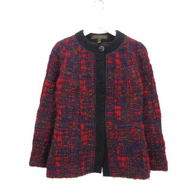 美品★LOUIS VUITTON★ウール★ノーカラー★ツイードニットコート ウールツイード ニットコンビスタンドカラーコート | TOMORROWLAND
